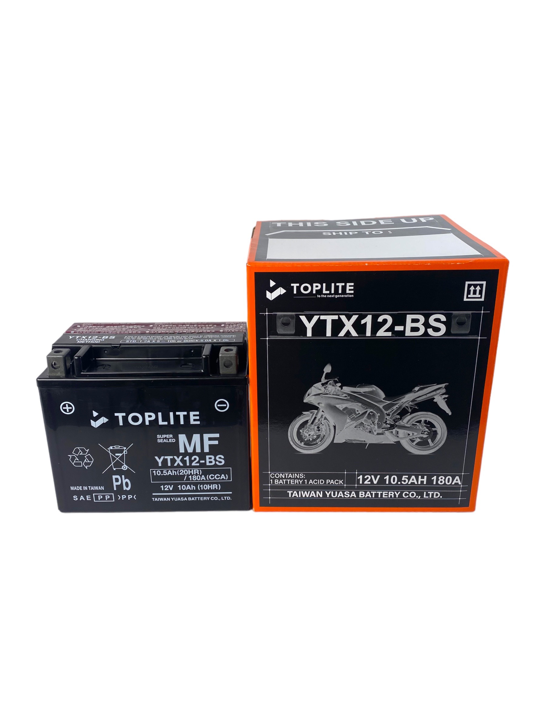 Ắc quy Toplite YTX12-BS 12V-10AH (HÀNG NGOẠI NHẬP)
