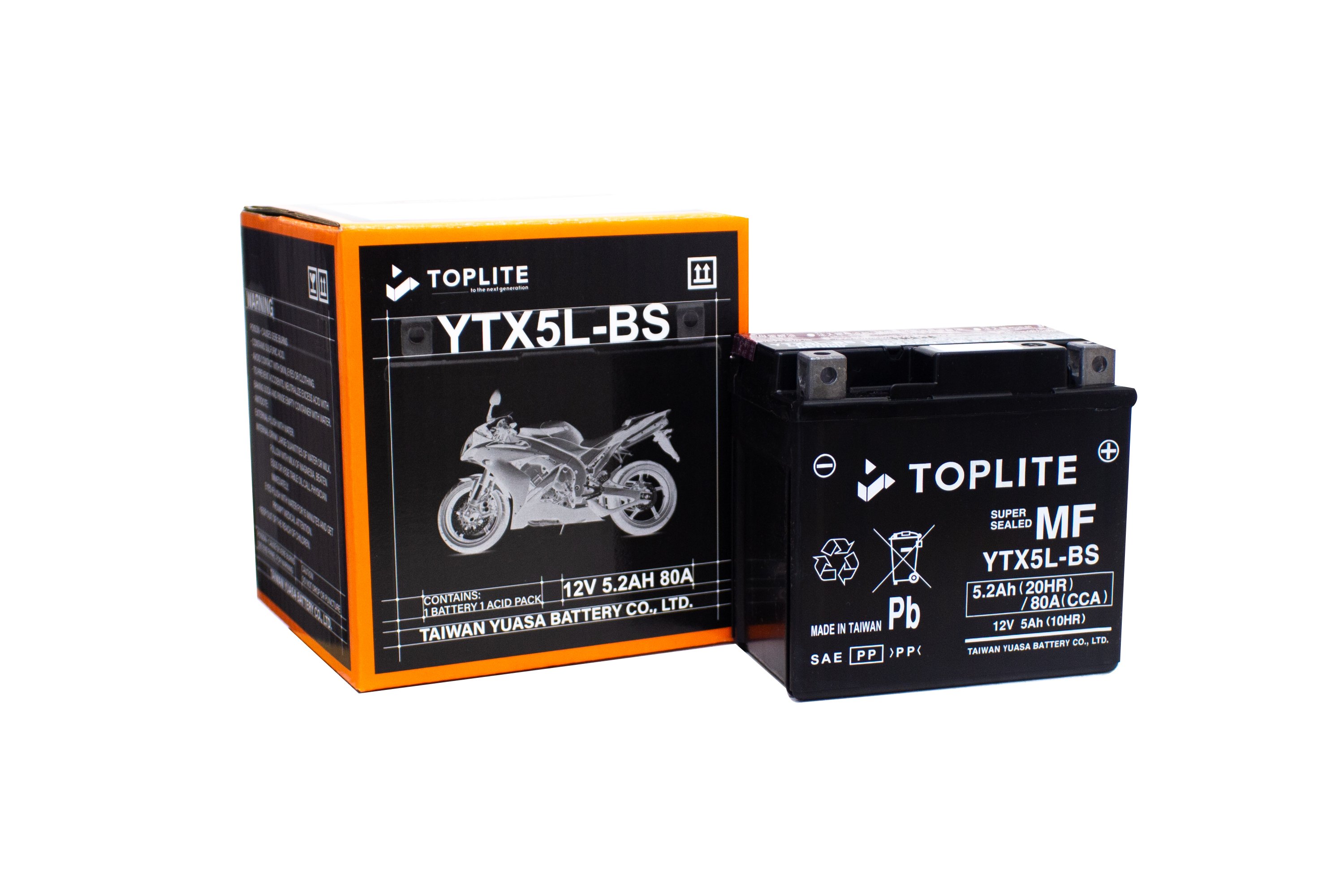 Ắc quy Toplite YTX5L-BS 12V-5AH (HÀNG NGOẠI NHẬP)