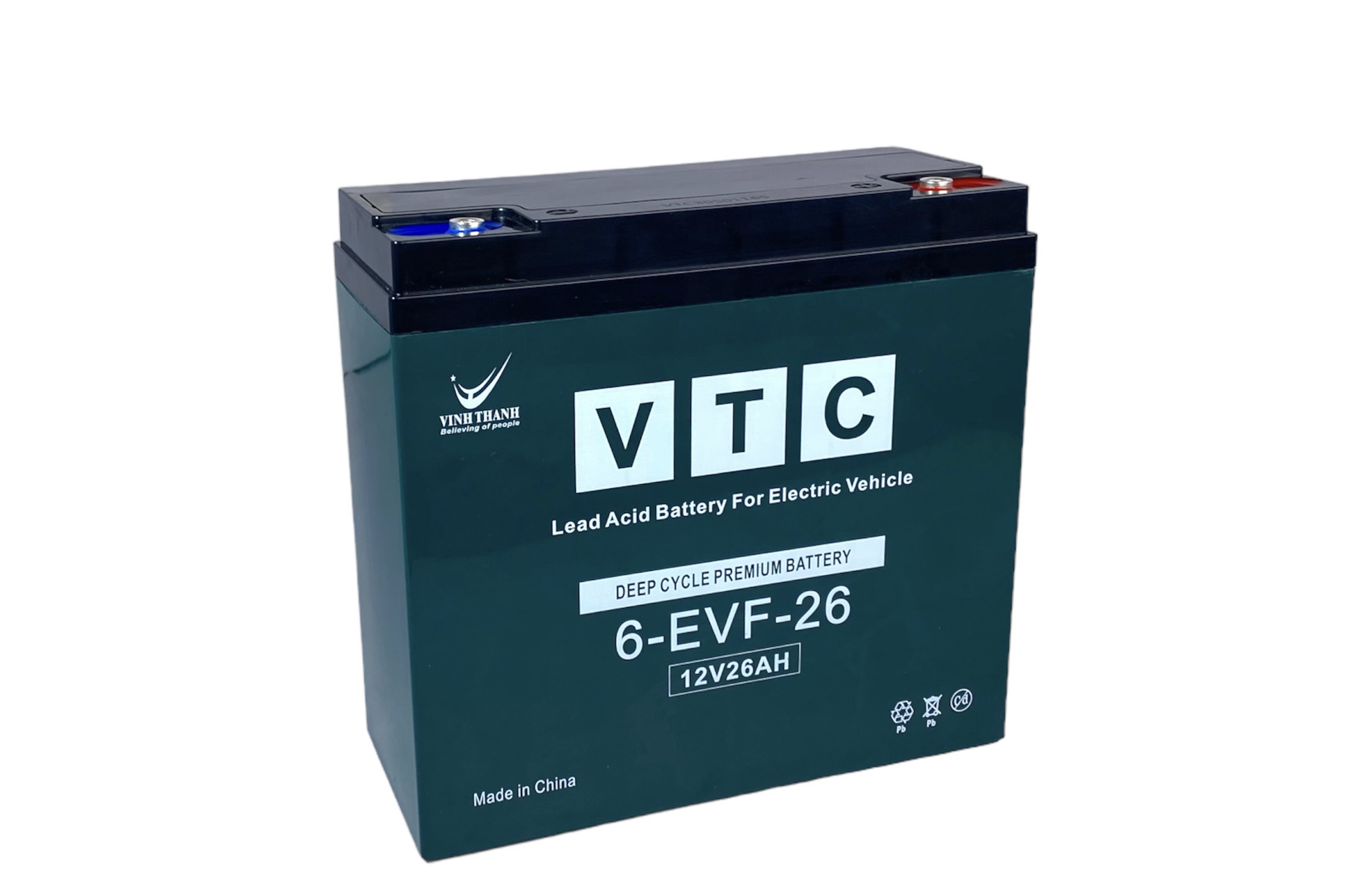 Bình ắc quy xe đạp điện VTC 6-EVF-26 (12V-26AH)