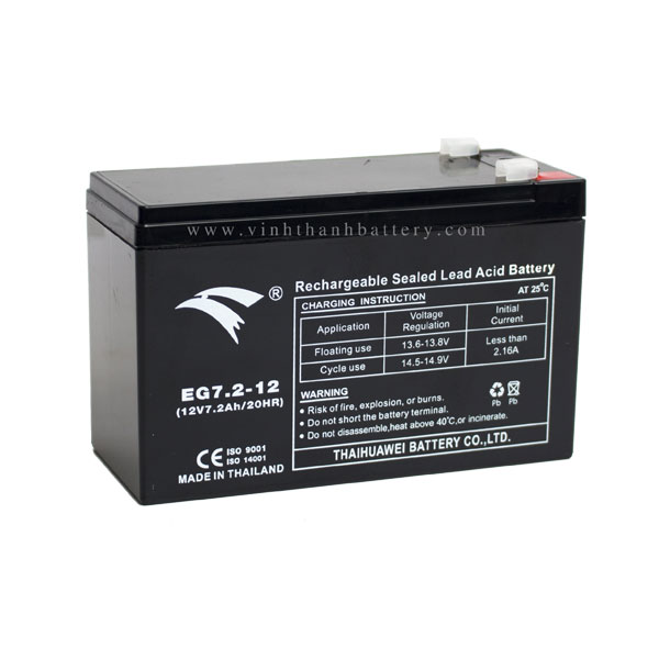 Bình ắc quy cho bộ lưu điện UPS EAGLE EG7.2-12 12V-7.2Ah (HÀNG NGOẠI NHẬP)