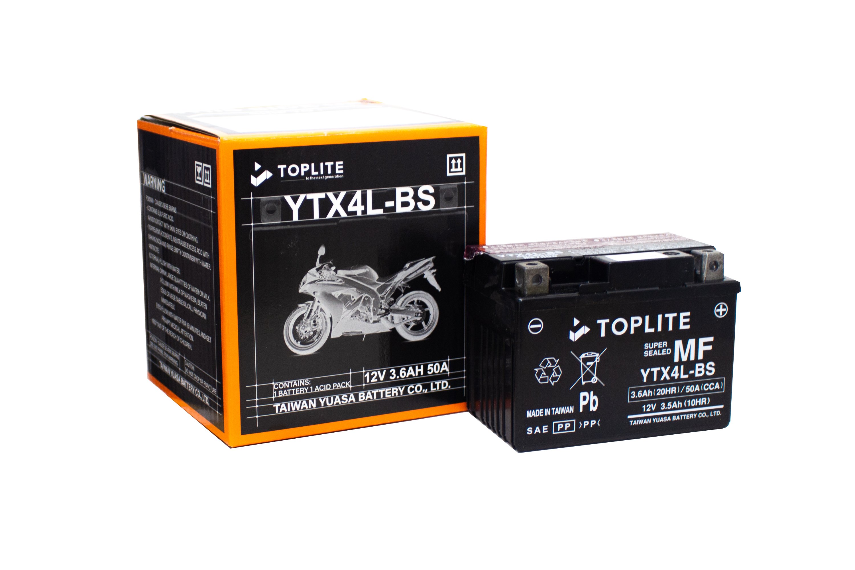 Bình ắc quy Toplite YTX4L-BS 12V-3.5Ah cho xe Honda Vision
